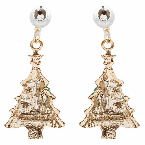 Christmas Jewelry Crystal Rhinestone Colorful Christmas Tree Earrings